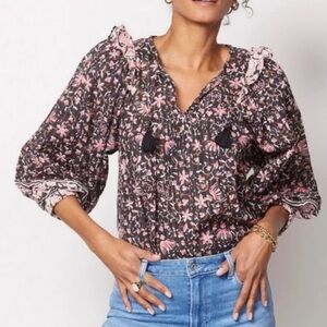 Cleobella Organic Cotton Floral Blouse Top